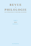 Revue de philologie, de littérature et d'histoire anciennes, v. 97-1
